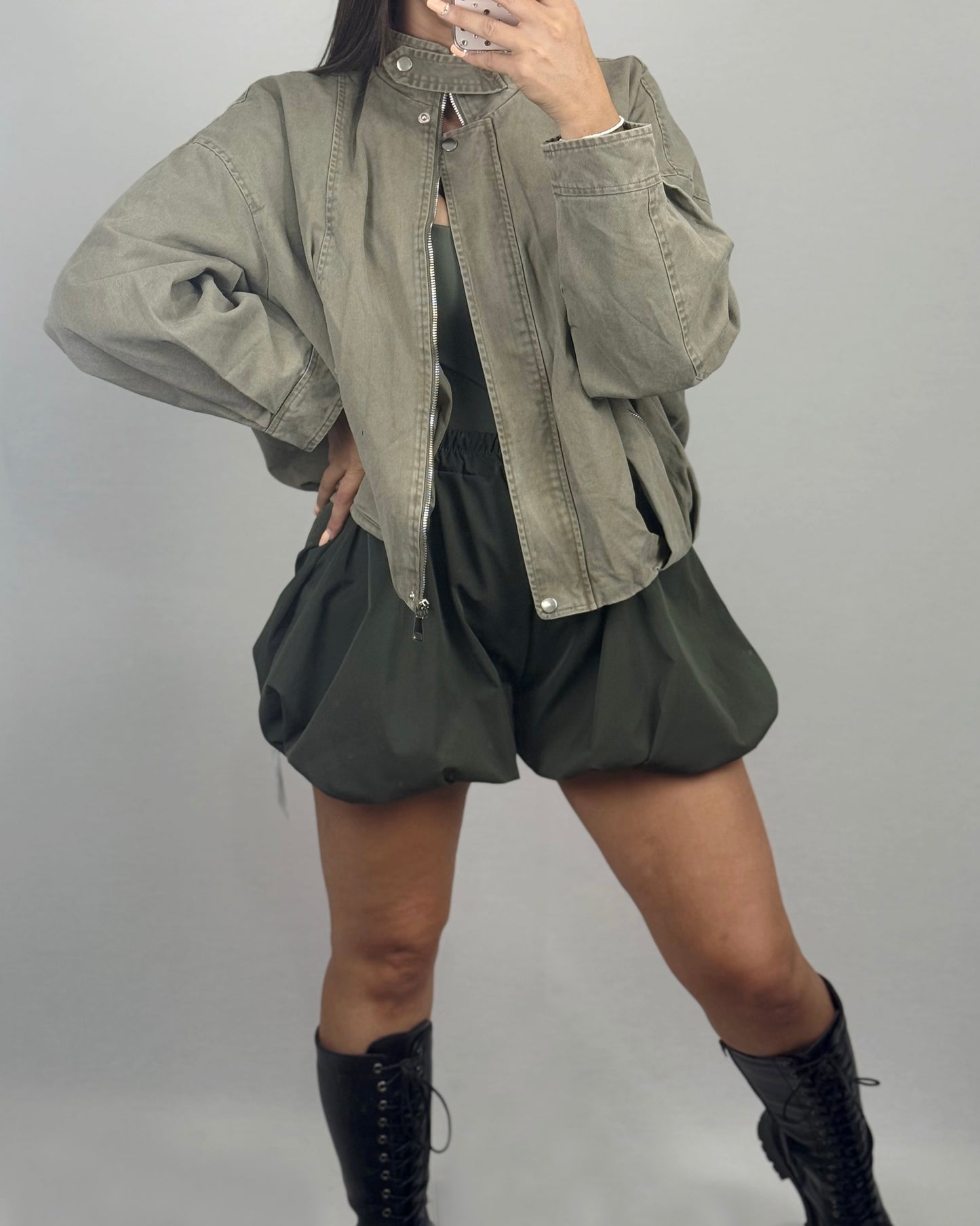 BOMBER DENIM VERDE