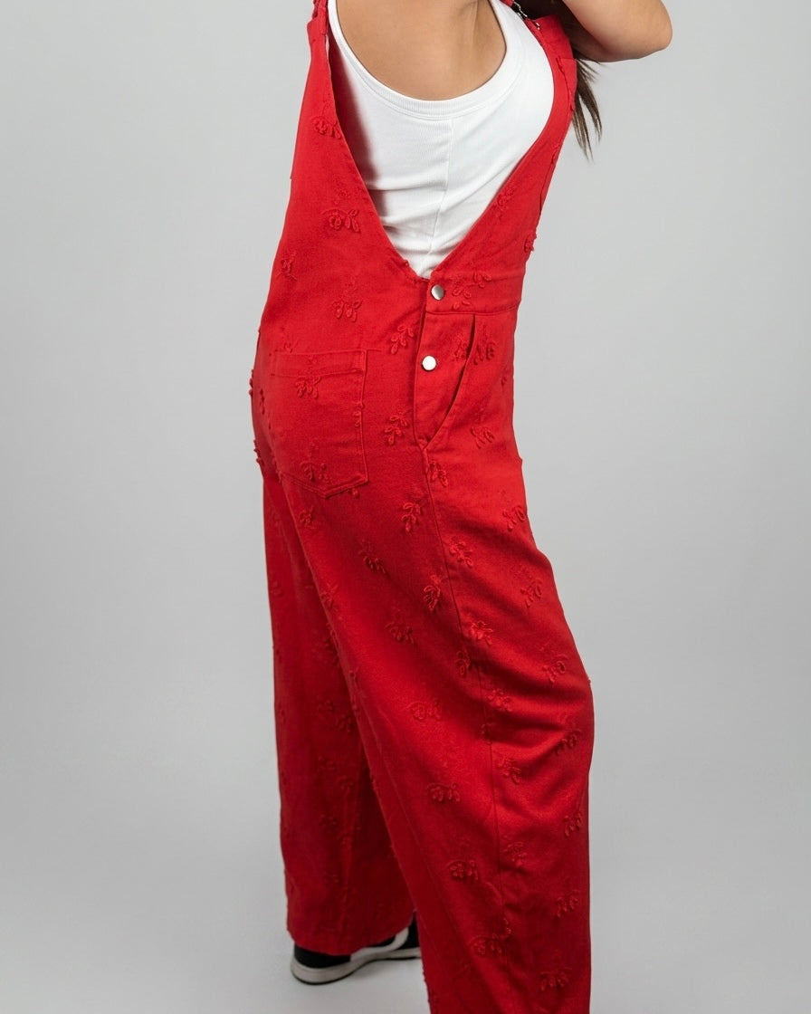 PETO DENIM FLORES RED LUMINA