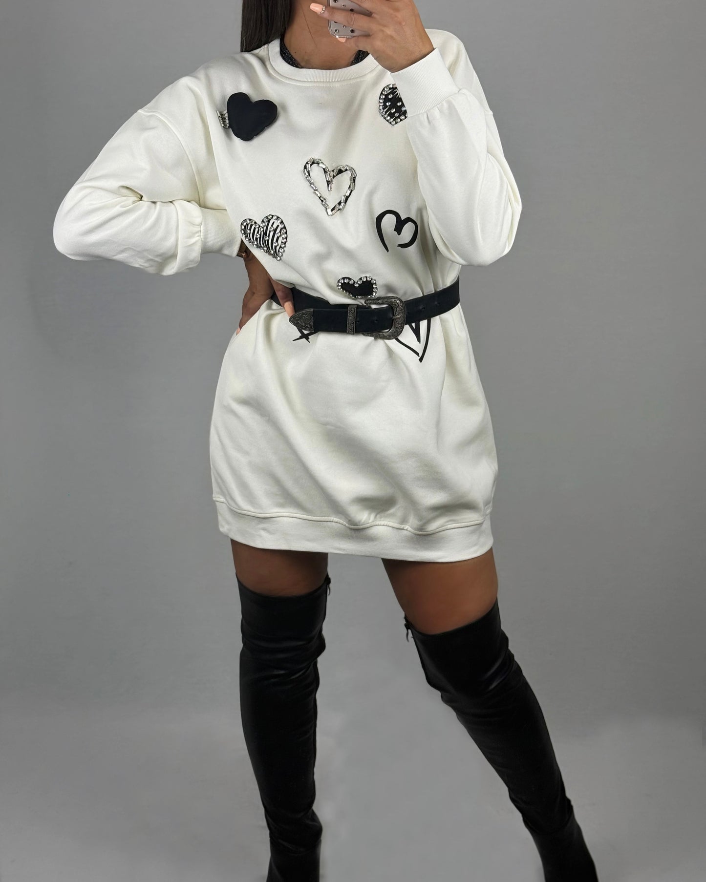 SUDADERA MAXI CORAZONES