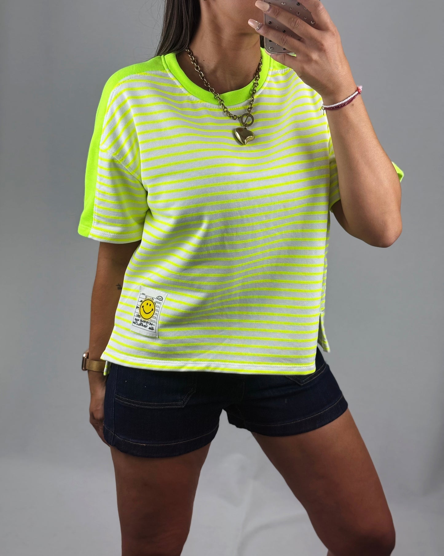 CAMISETA SMILE AMARILLO FLÚOR