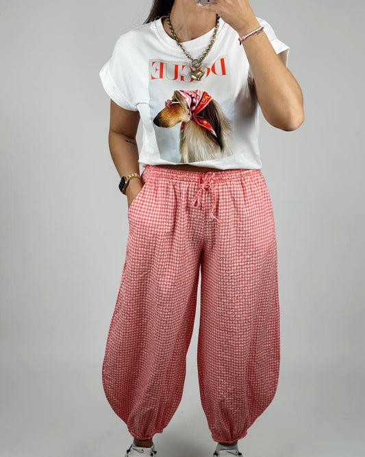 PANTALÓN VICHY ORANGE