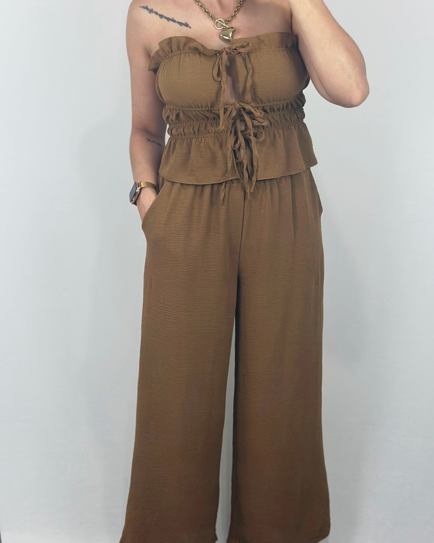 CONJUNTO CAMEL FRUNCIDO