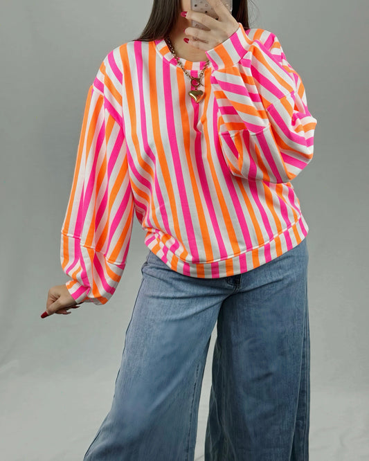 SUDADERA LÍNEAS FLÚOR