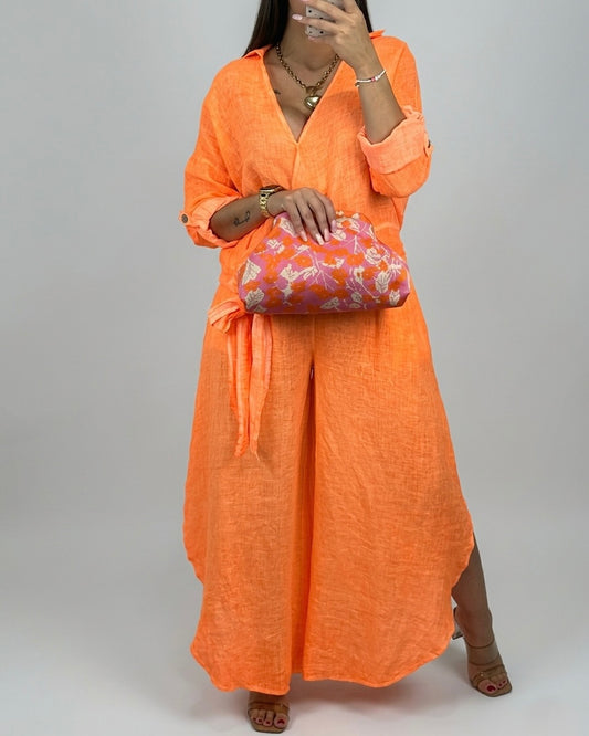 PANTALÓN LINO NARANJA