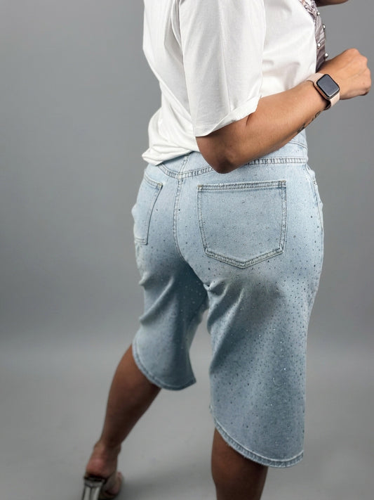 BERMUDA DENIM STRASS