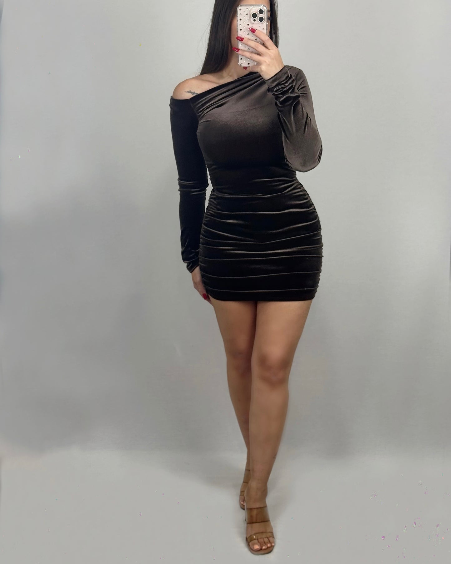 VESTIDO TERCIOPELO MARRÓN