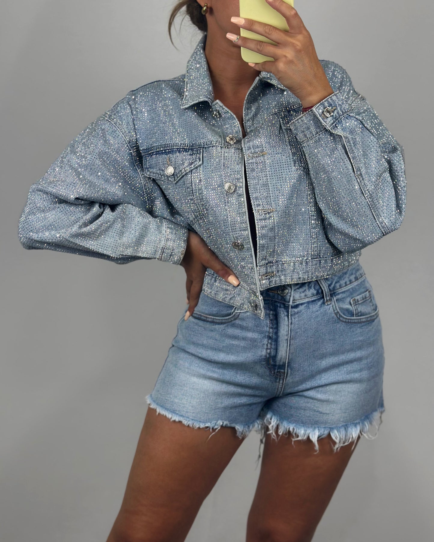 CHAQUETA DENIM STRASS