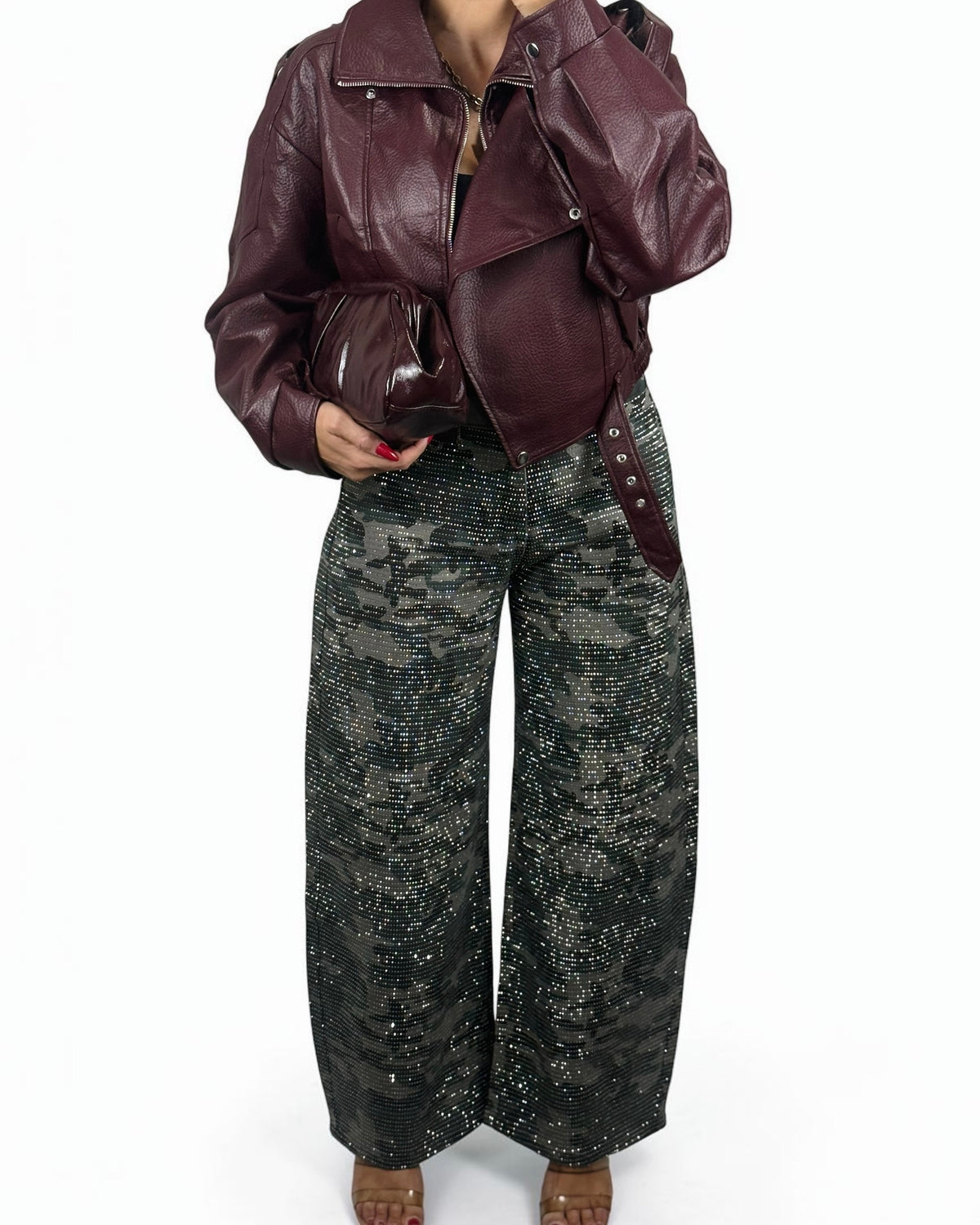 BIKER POLIPIEL BURDEOS