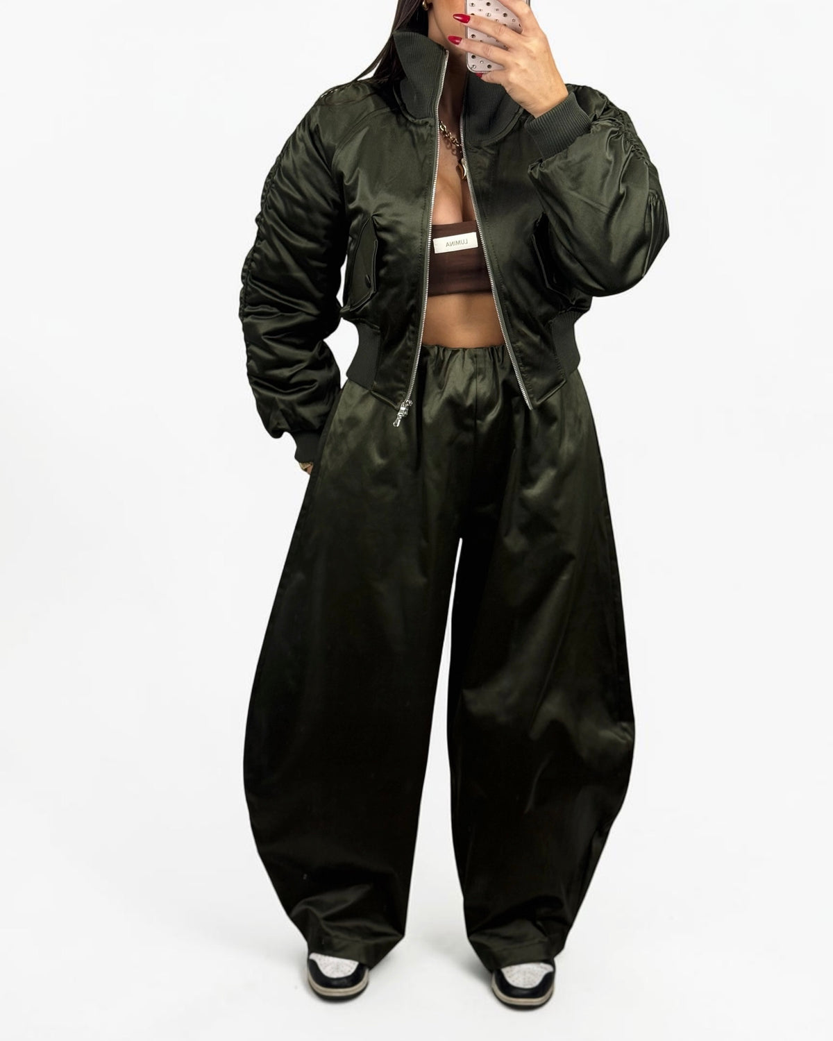 PANTALÓN SATINADO GREEN LUMINA