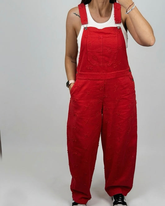 PETO DENIM FLORES RED LUMINA