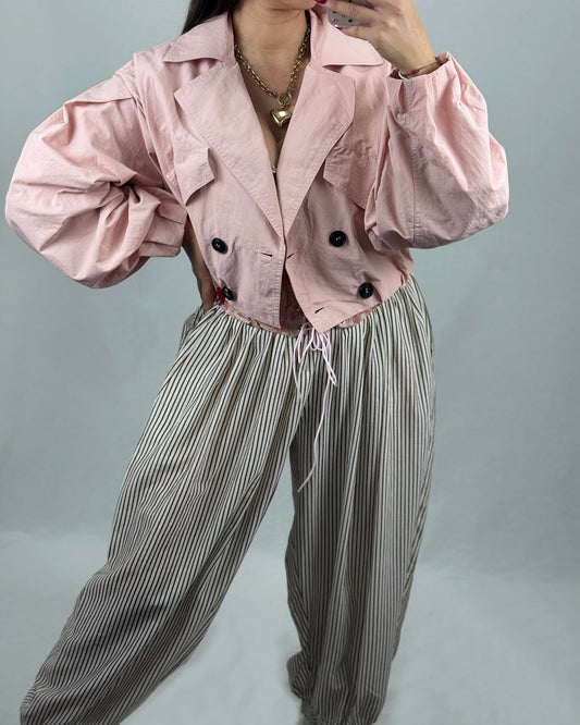 BOMBER TRENCH CROPPED PINK