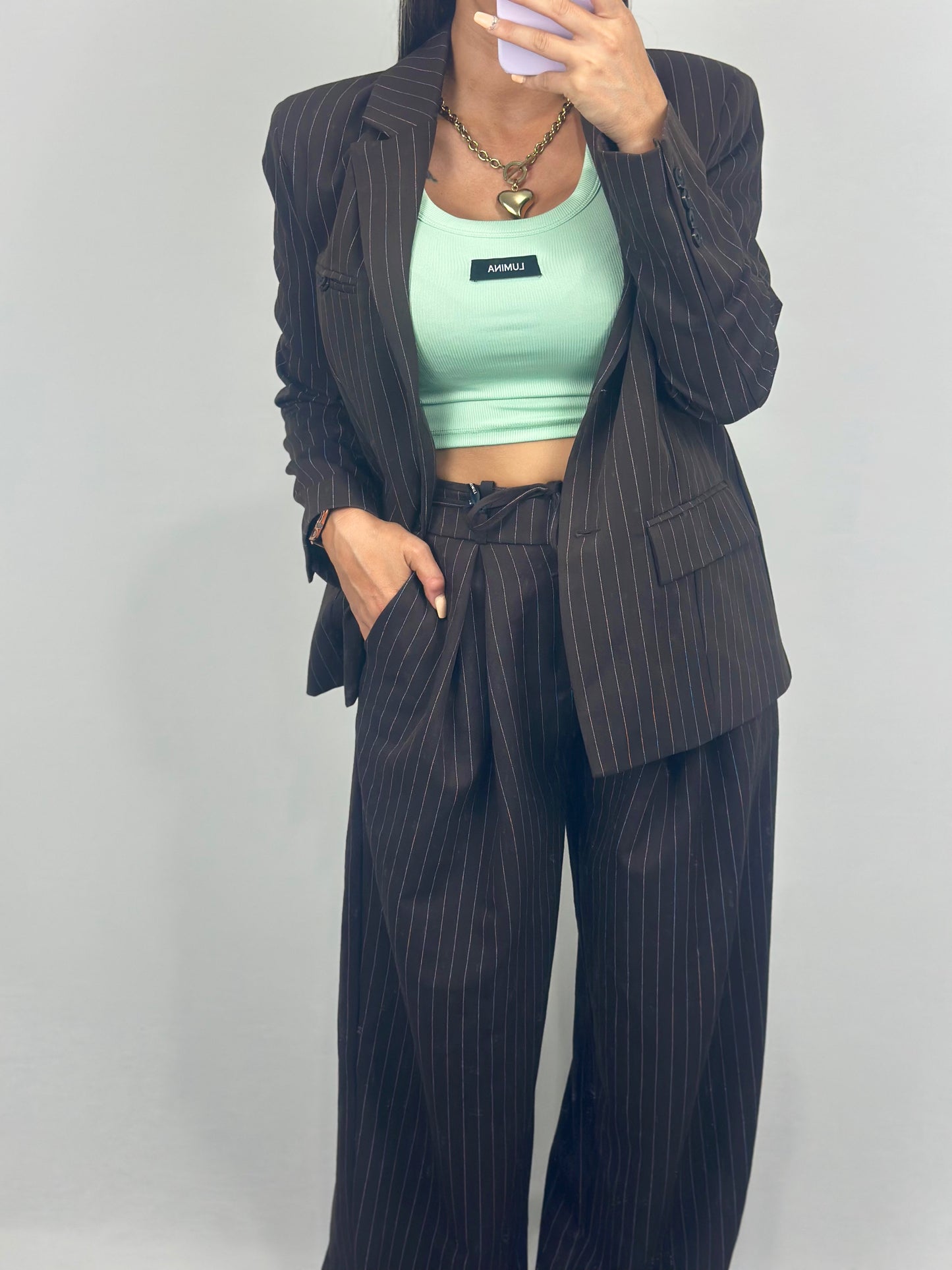 BLAZER LÍNEAS MARRÓN LUM