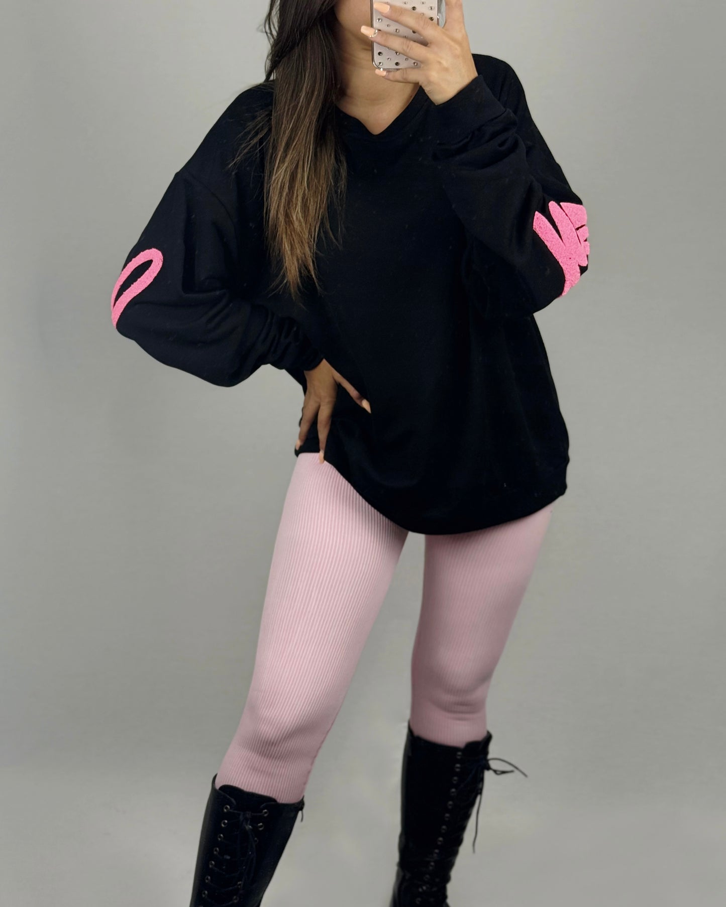 SUDADERA HAPPY BLACK
