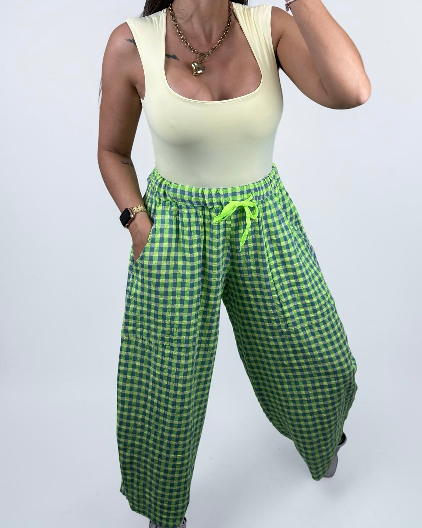 PANTALÓN CUADROS GREEN