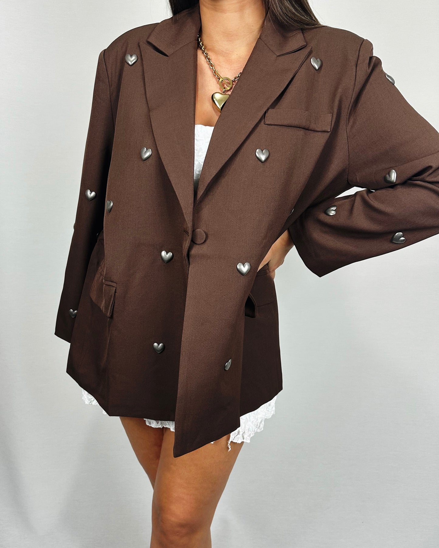 BLAZER CORAZONES MARRÓN