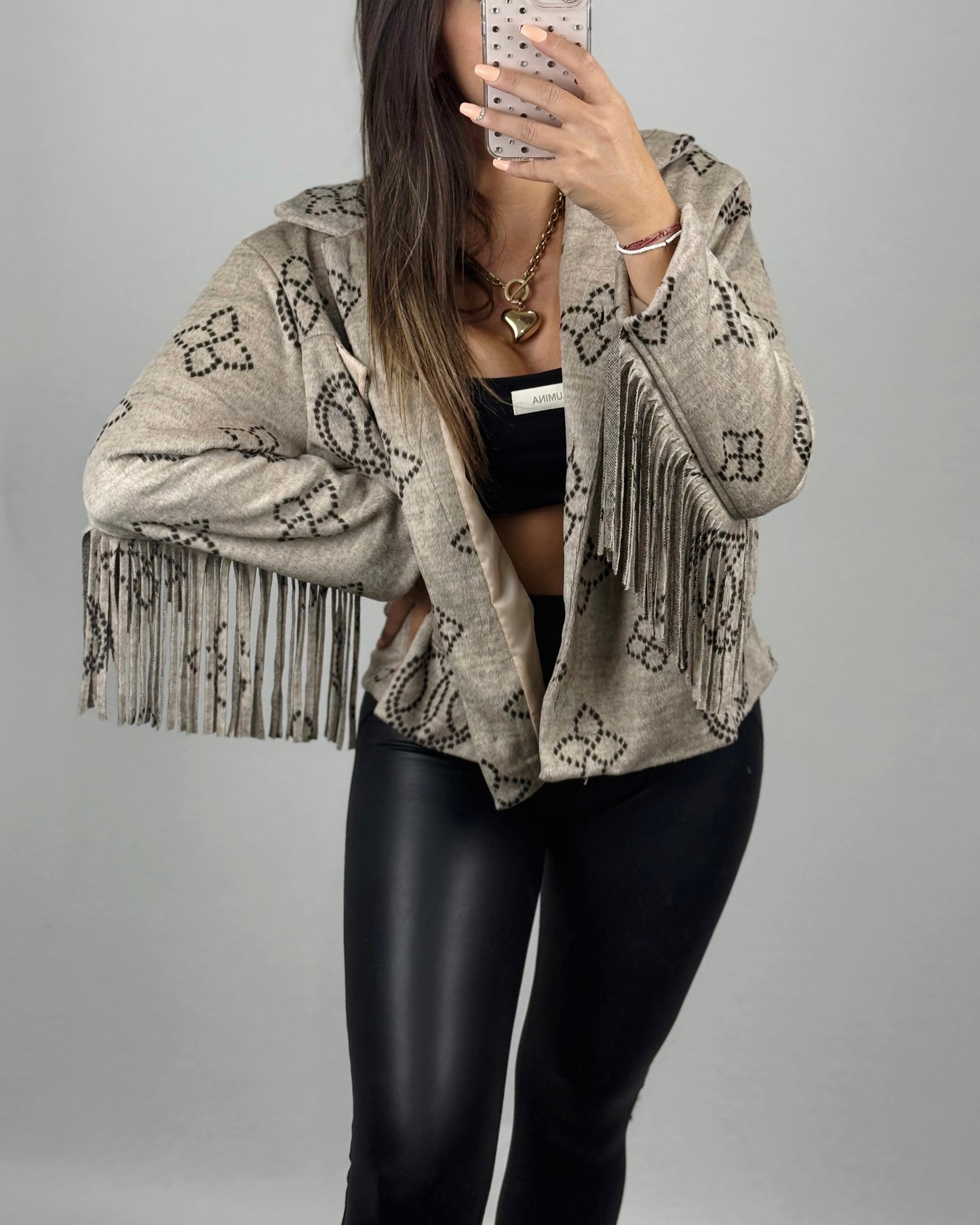 CHAQUETA FLECOS BEIGE