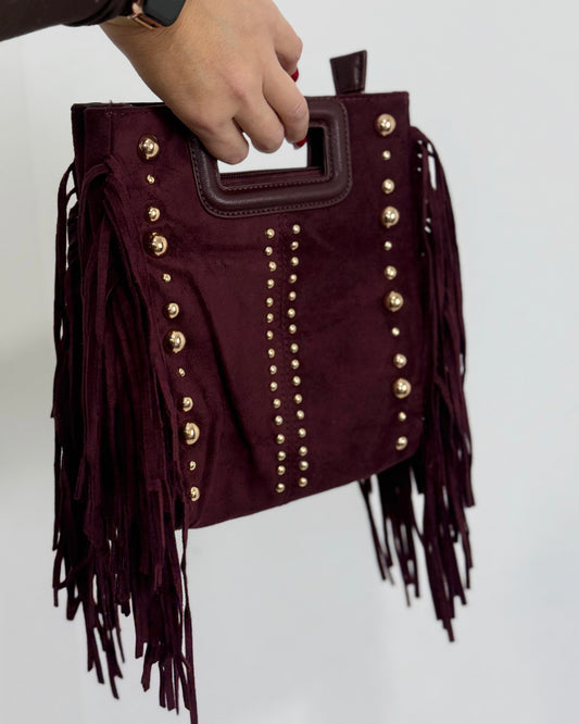 BOLSO BURDEOS TACHUELAS