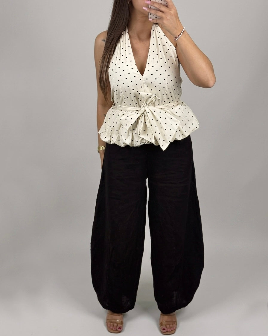 PANTALÓN LINO BLACK