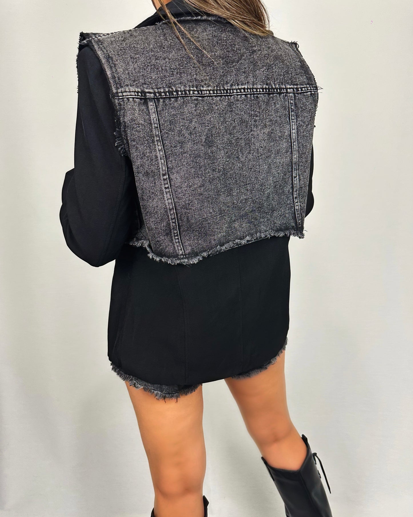 BLAZER COMBINADA NEGRA