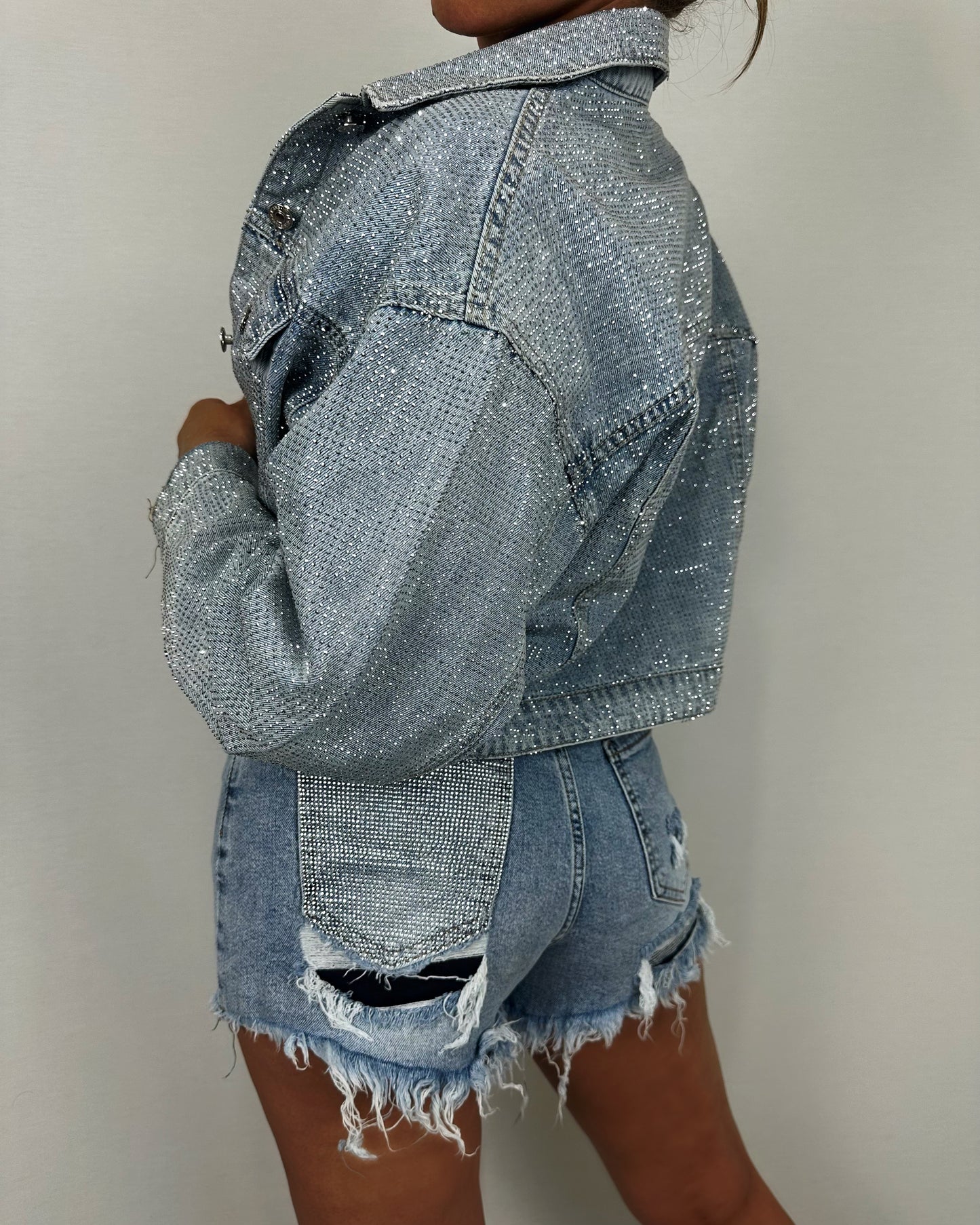 CHAQUETA DENIM STRASS