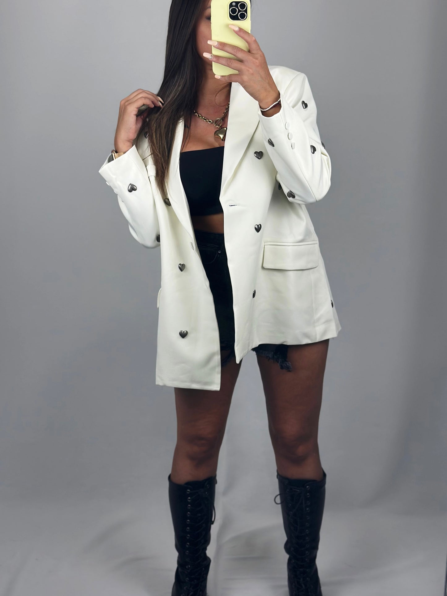 BLAZER CORAZONES BLANCA
