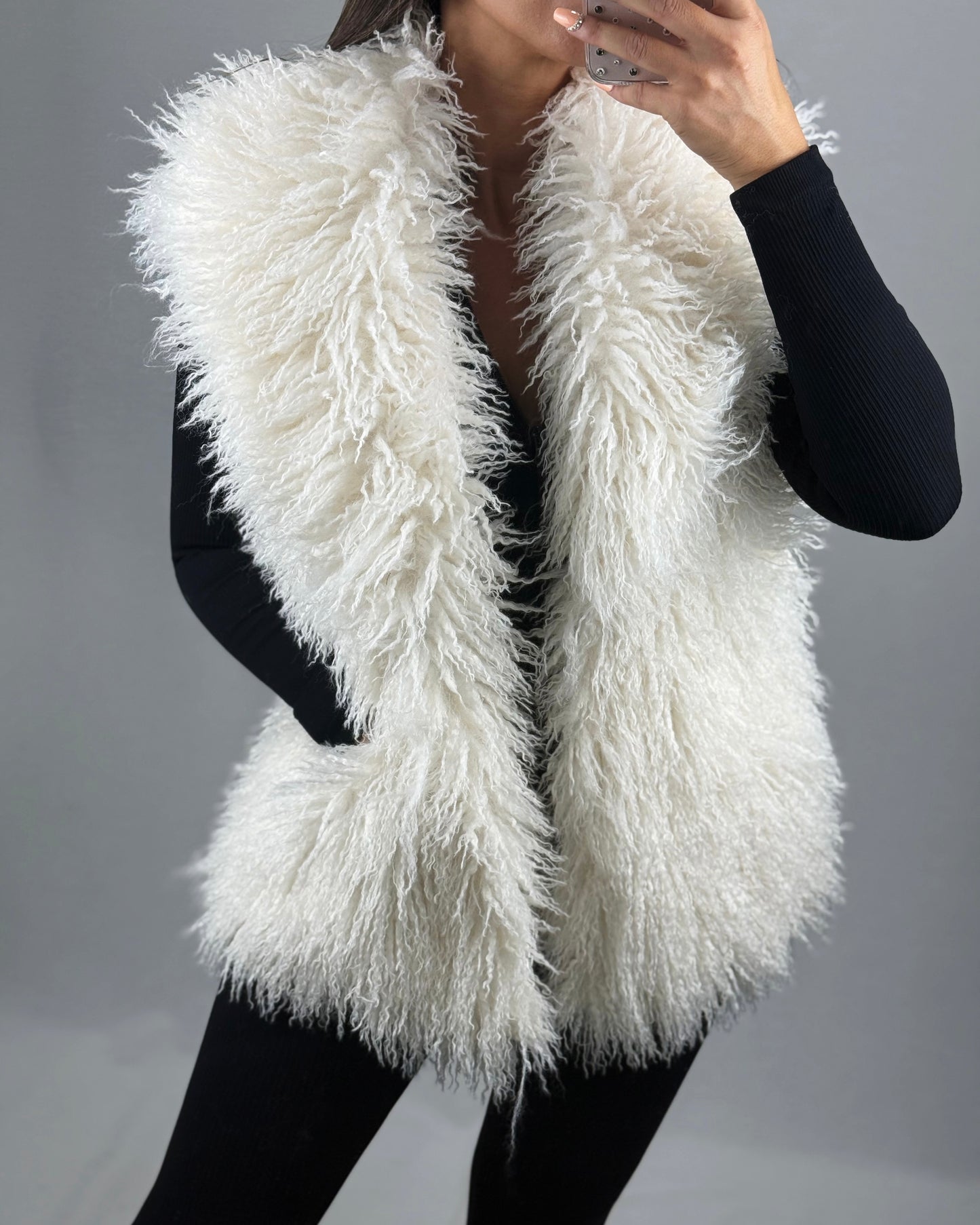 CHALECO PELO BLANCO