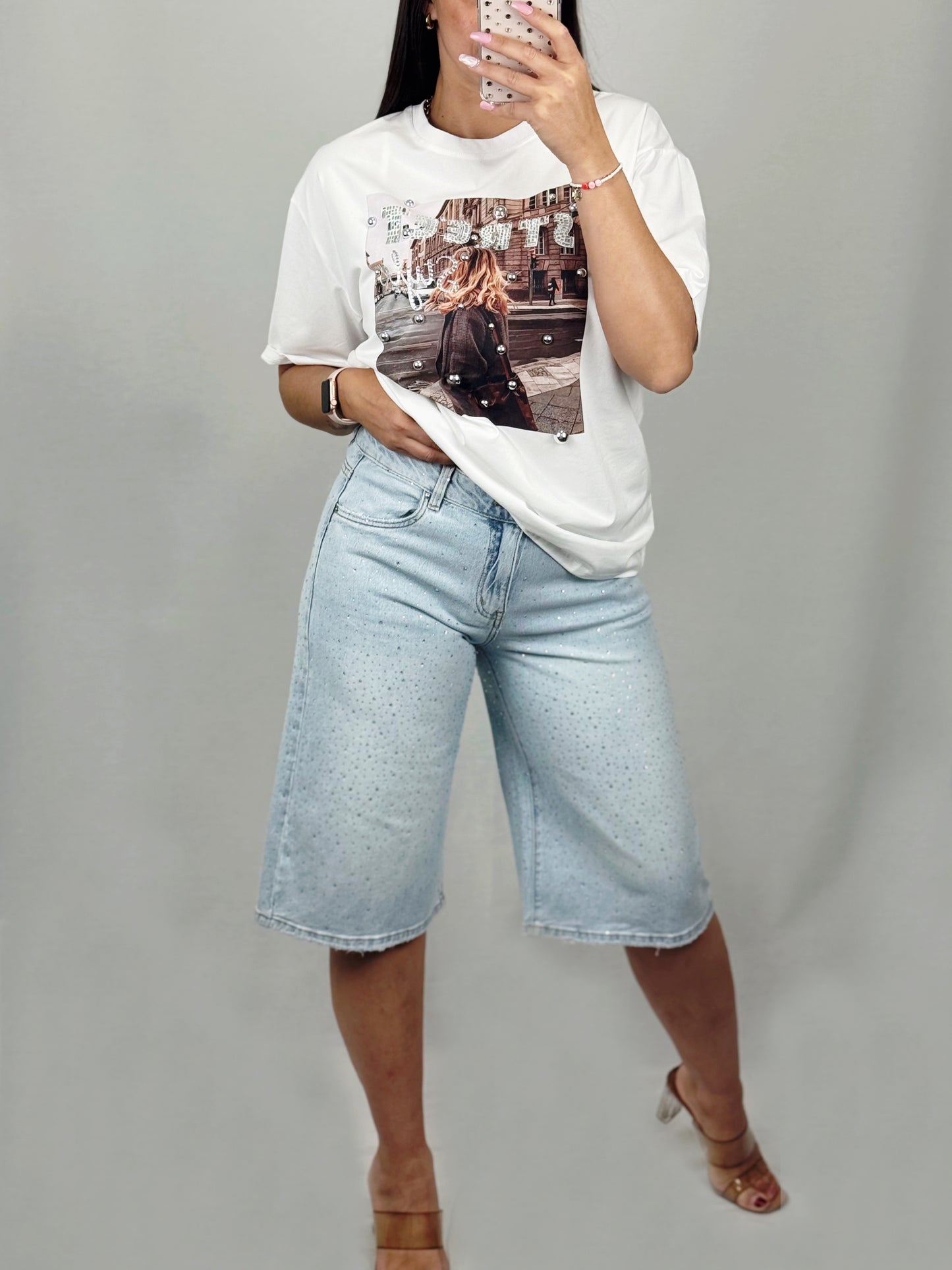 BERMUDA DENIM STRASS