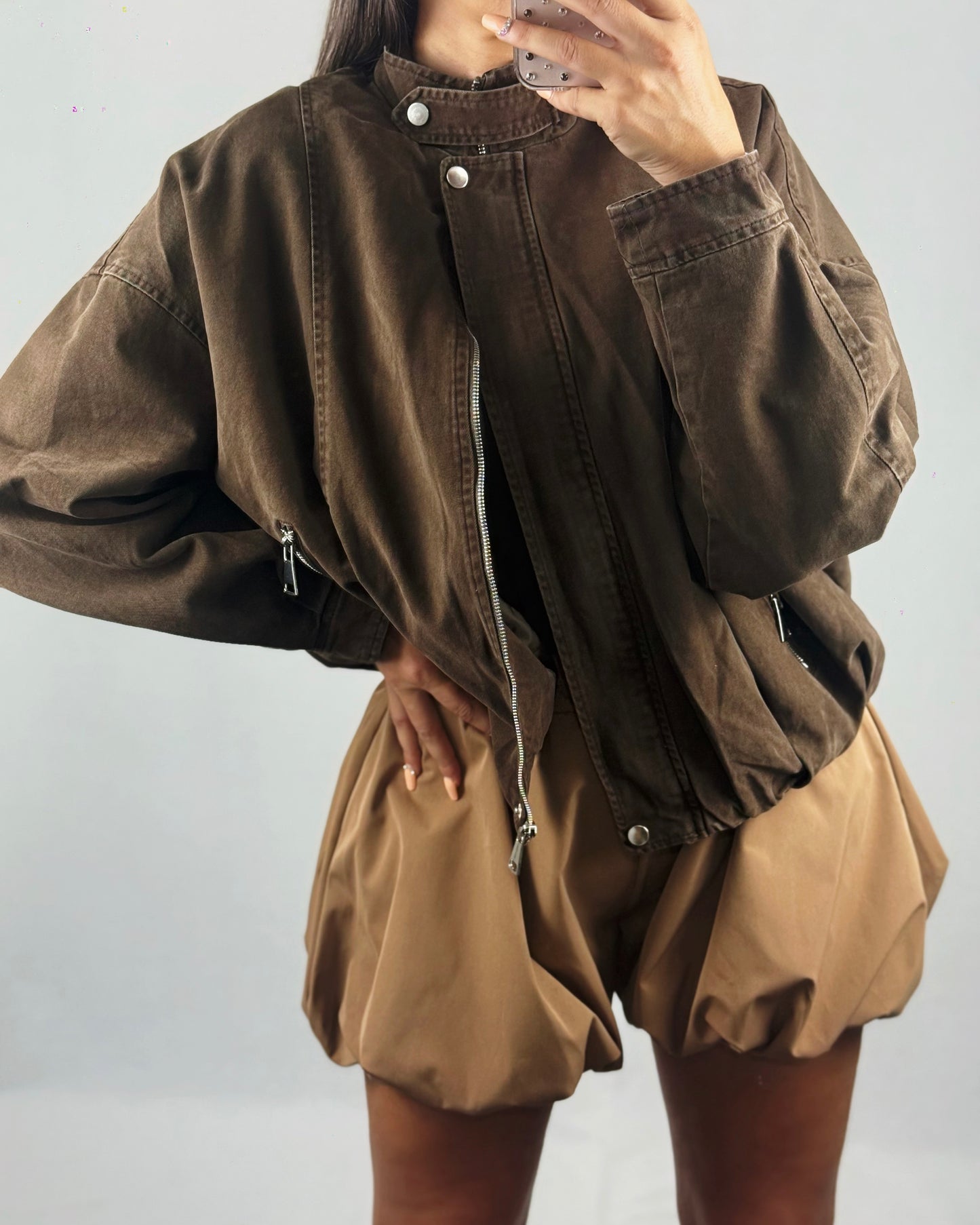 BOMBER DENIM CHOCO