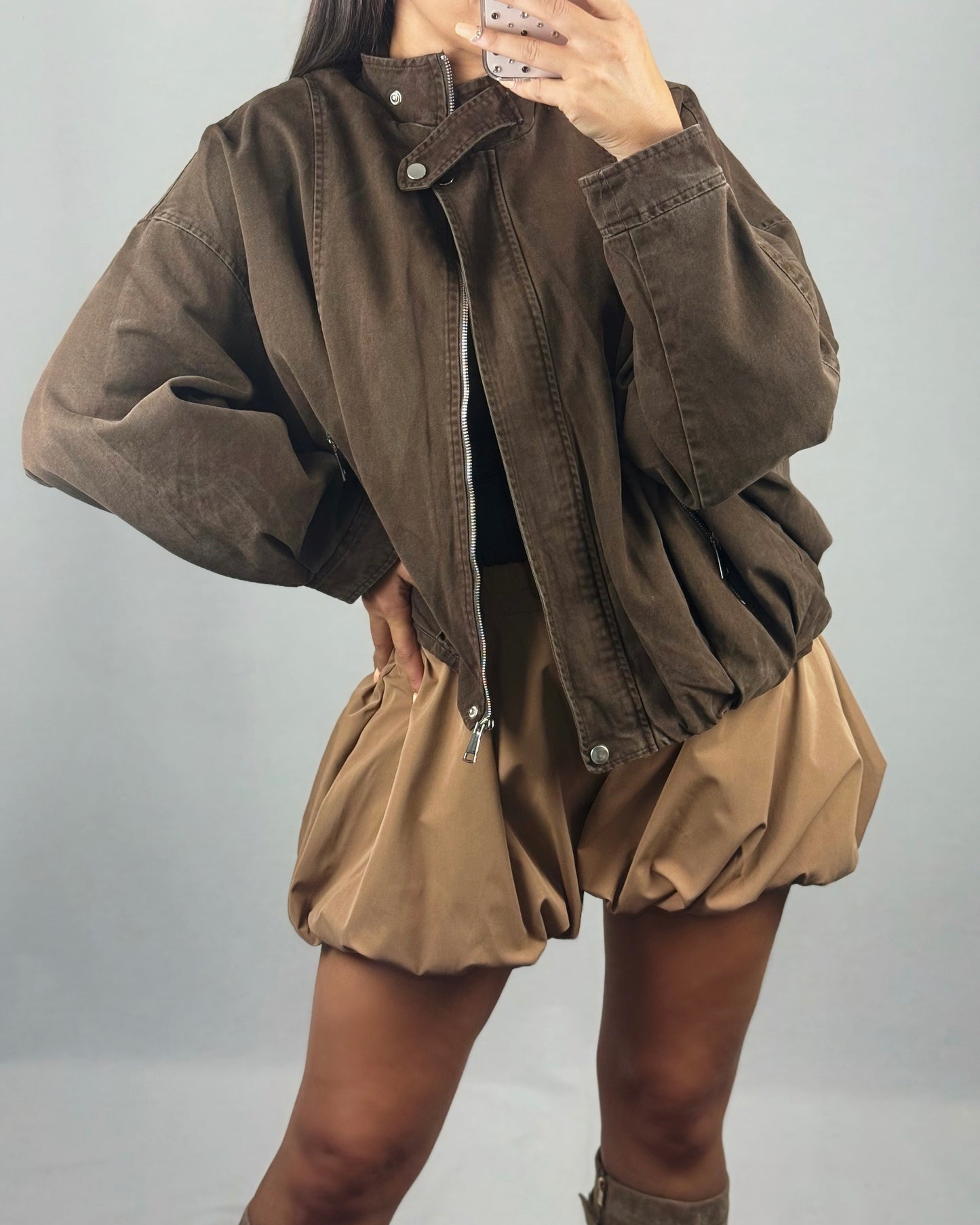 BOMBER DENIM CHOCO