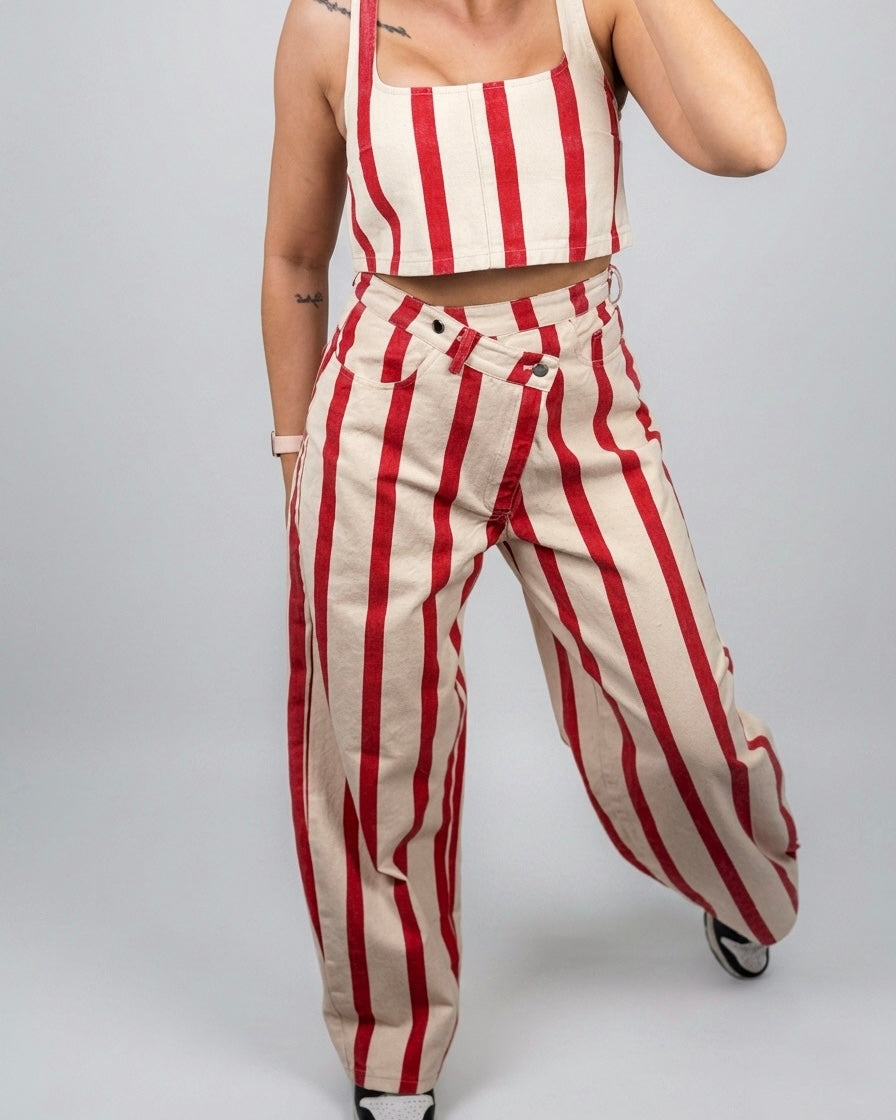 TOP DENIM LÍNEAS RED LUMINA