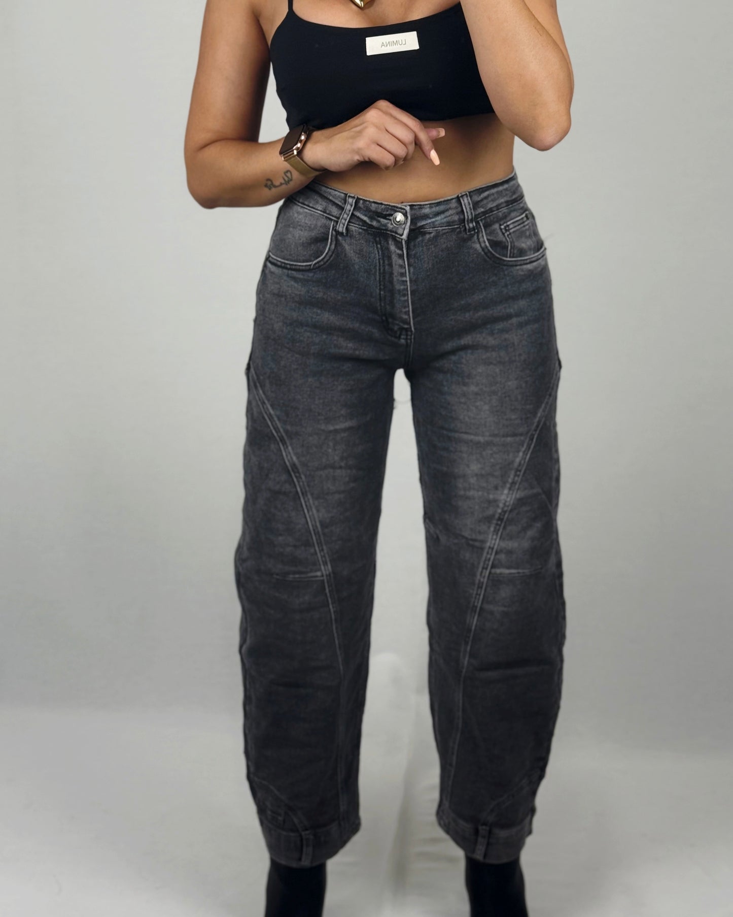 JEANS BALLOON GRIS