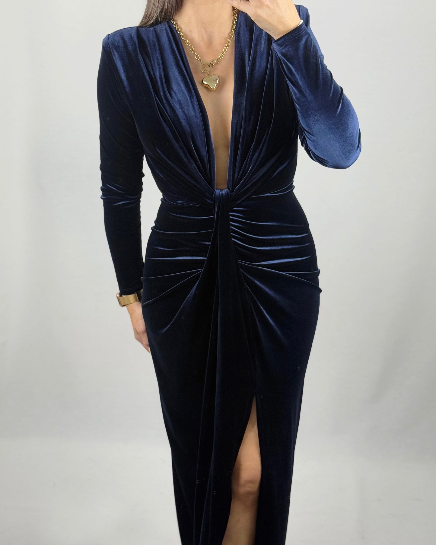 VESTIDO TERCIOPELO AZUL