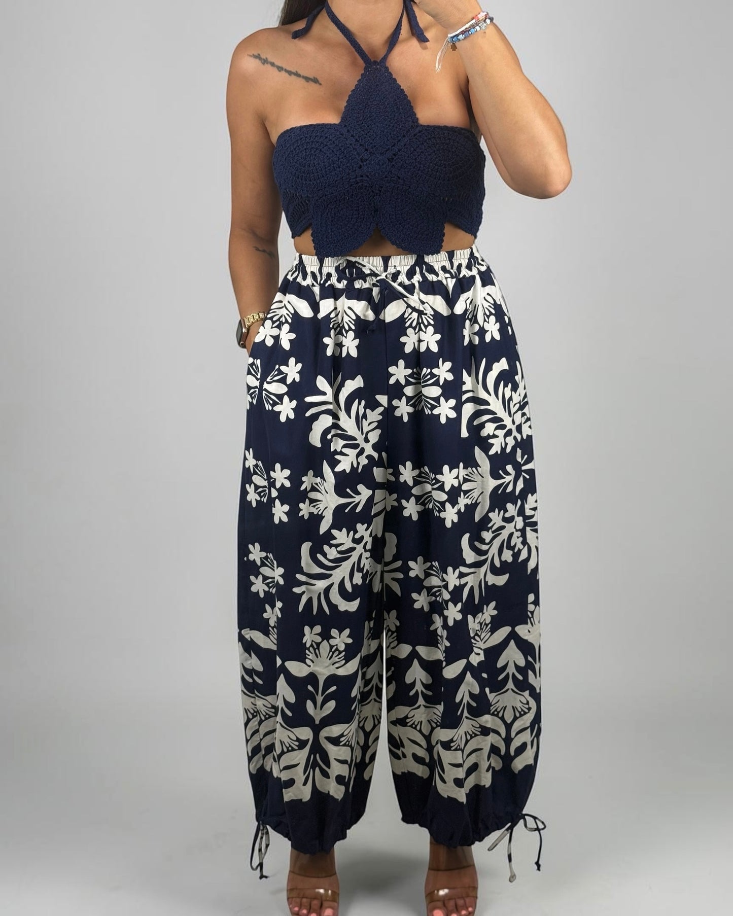 PANTALÓN FLORE BLUE&WHITE LUMINA