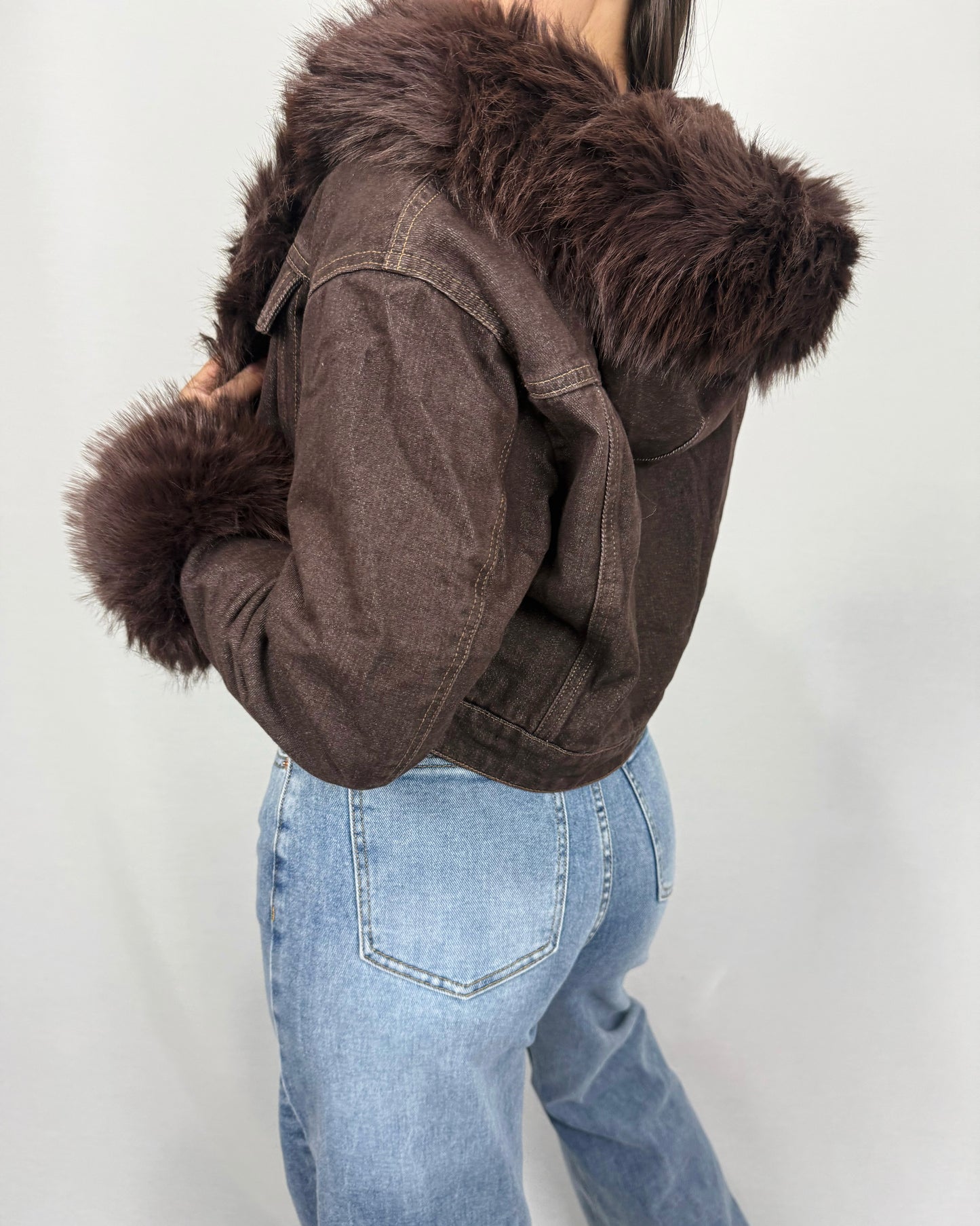 CHAQUETA DENIM PELO CHOC