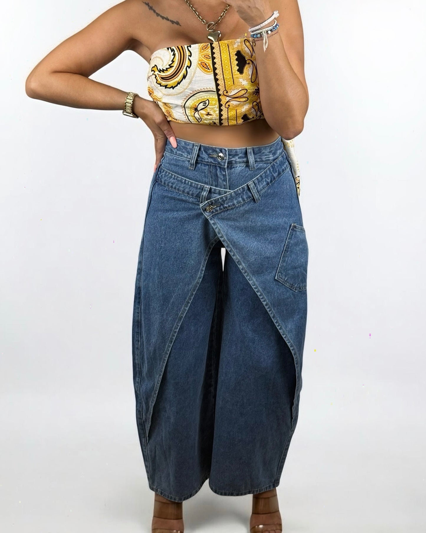 PANTALÓN DENIM DOBLEZ