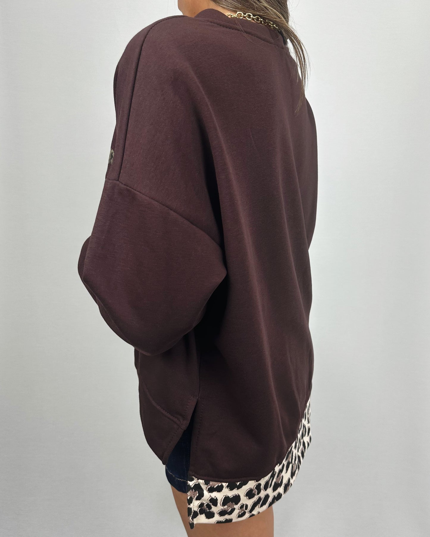 SUDADERA LOVE FLÚOR MARRÓN
