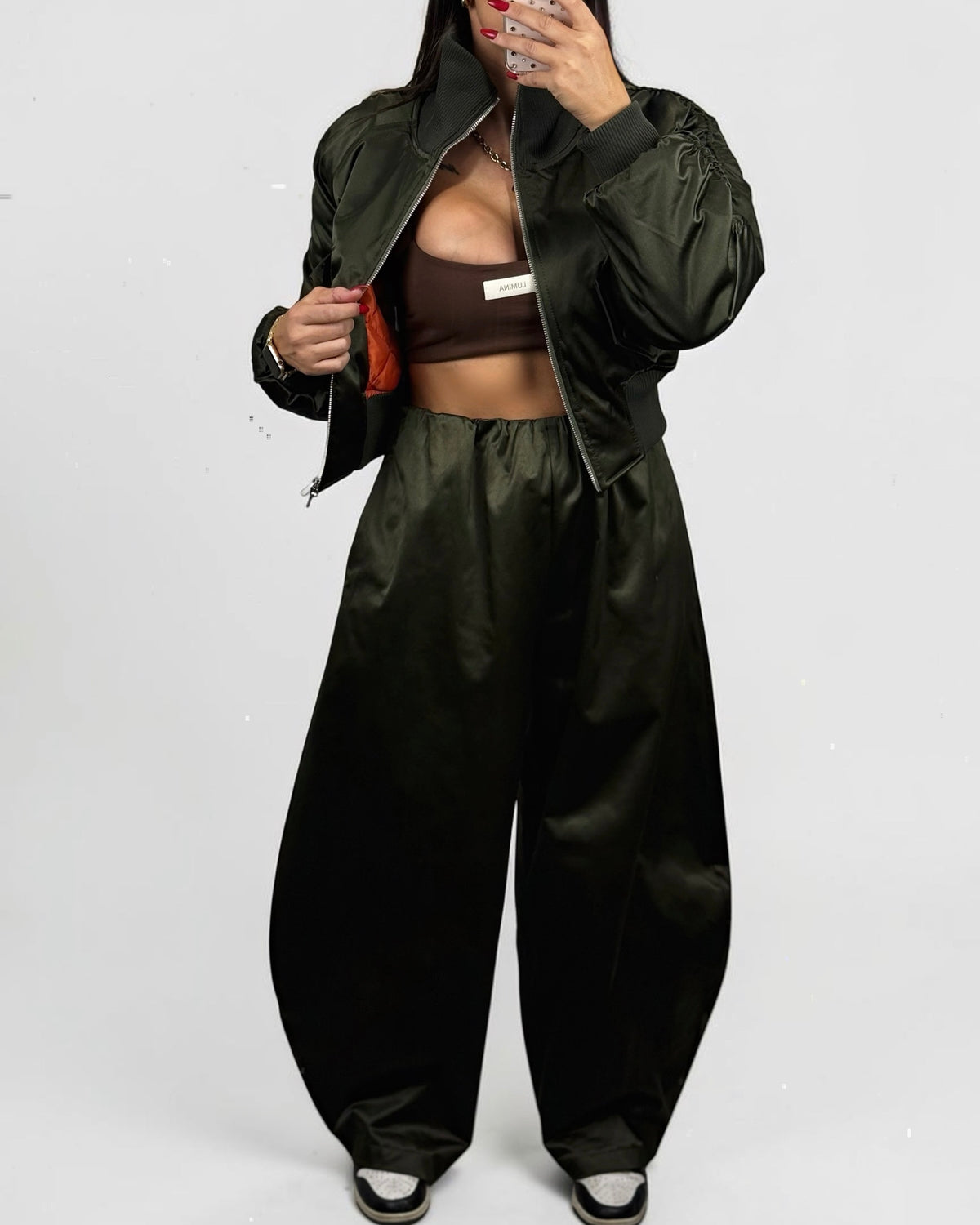 BOMBER SATINADA BICOLOR LUMINA