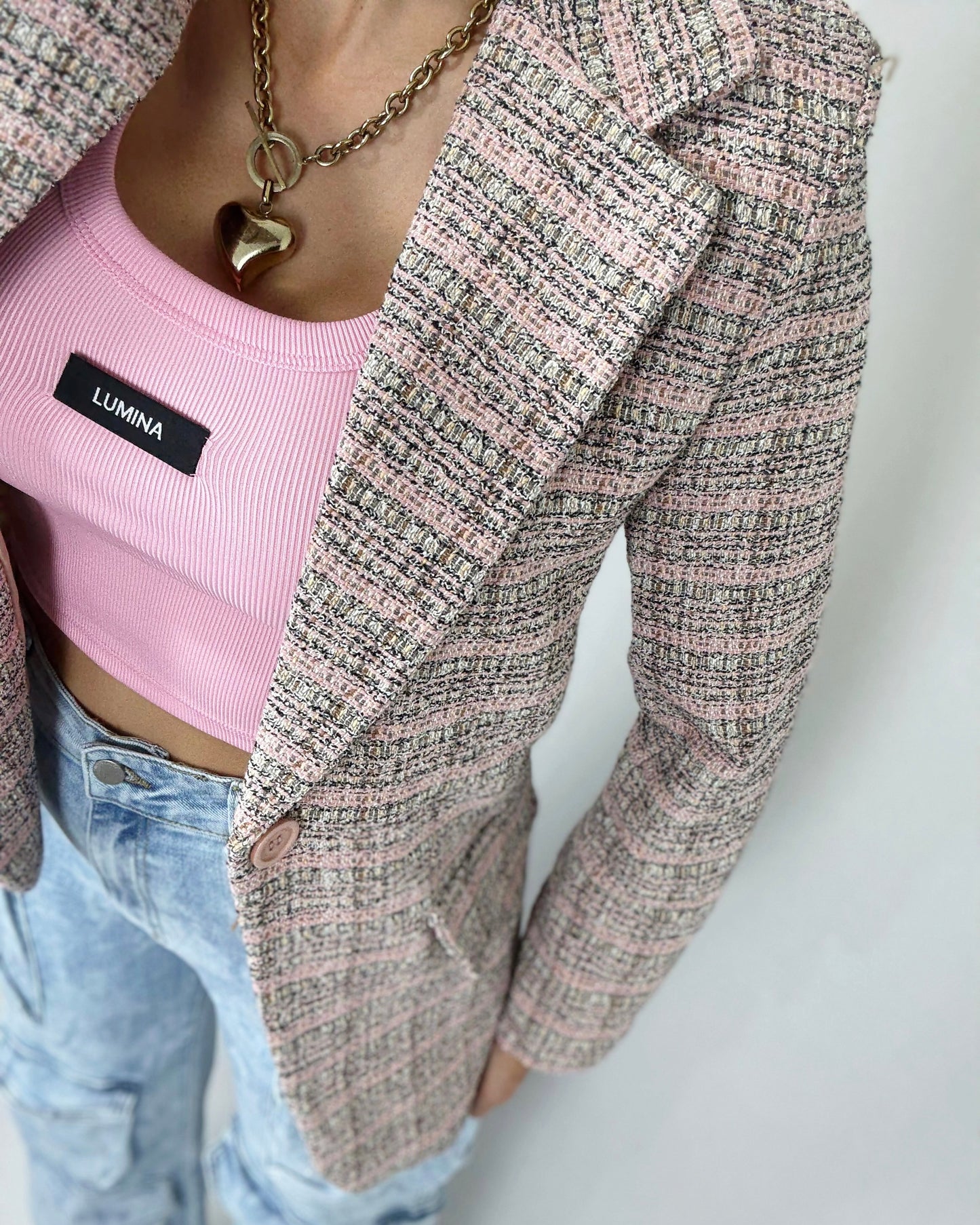 BLAZER TWEED PINK