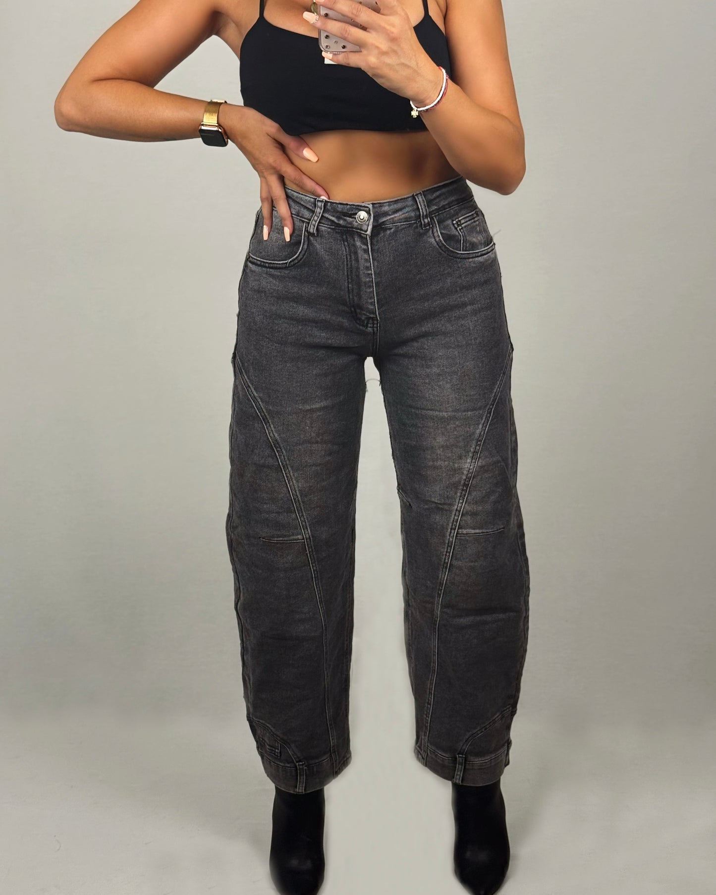 JEANS BALLOON GRIS