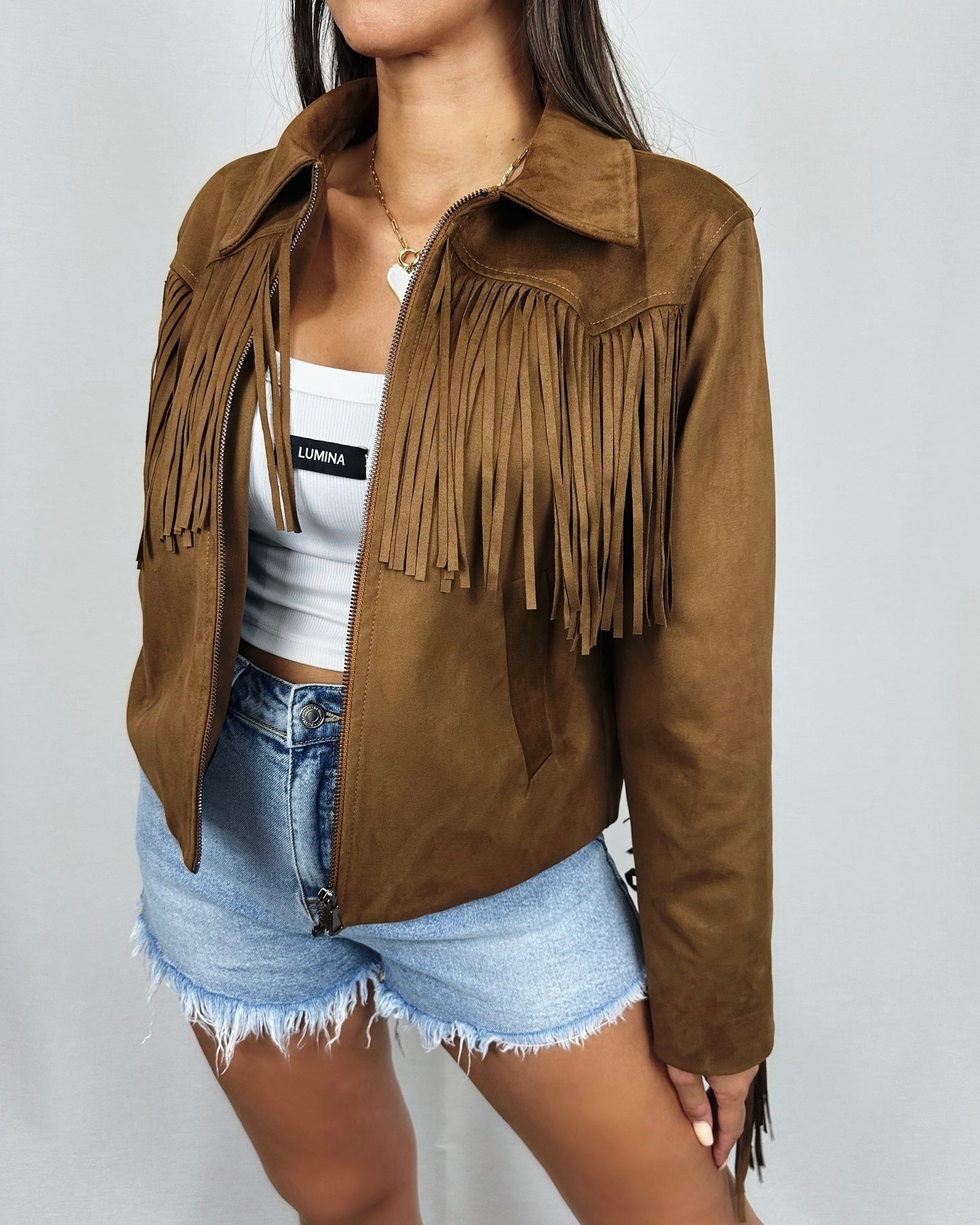 CHAQUETA CAMEL FLECOS LUM
