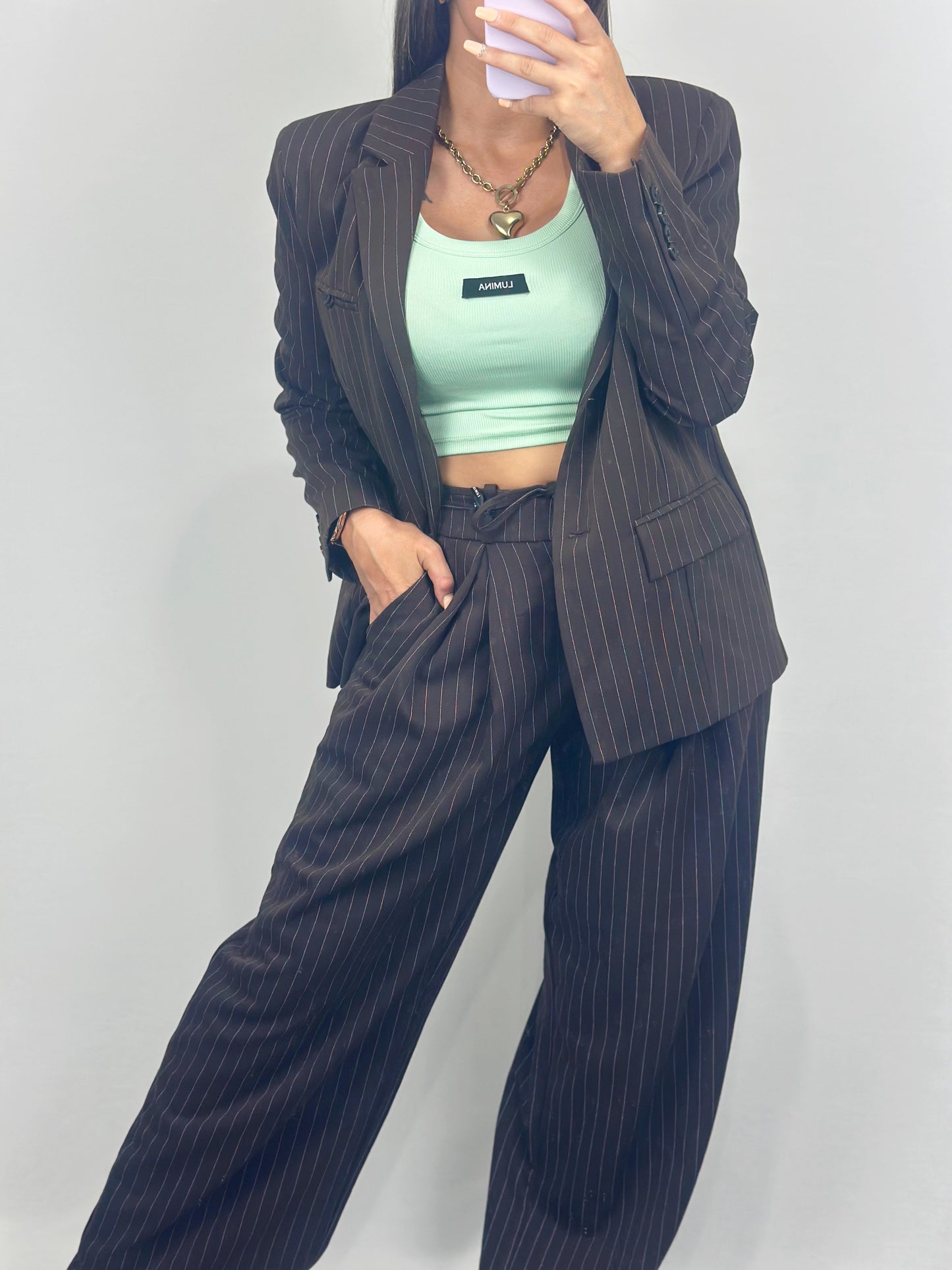 BLAZER LÍNEAS MARRÓN LUM