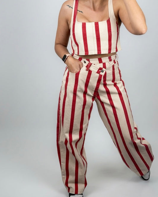 TOP DENIM LÍNEAS RED LUMINA