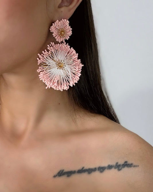 PENDIENTES FLOR SALMÓN