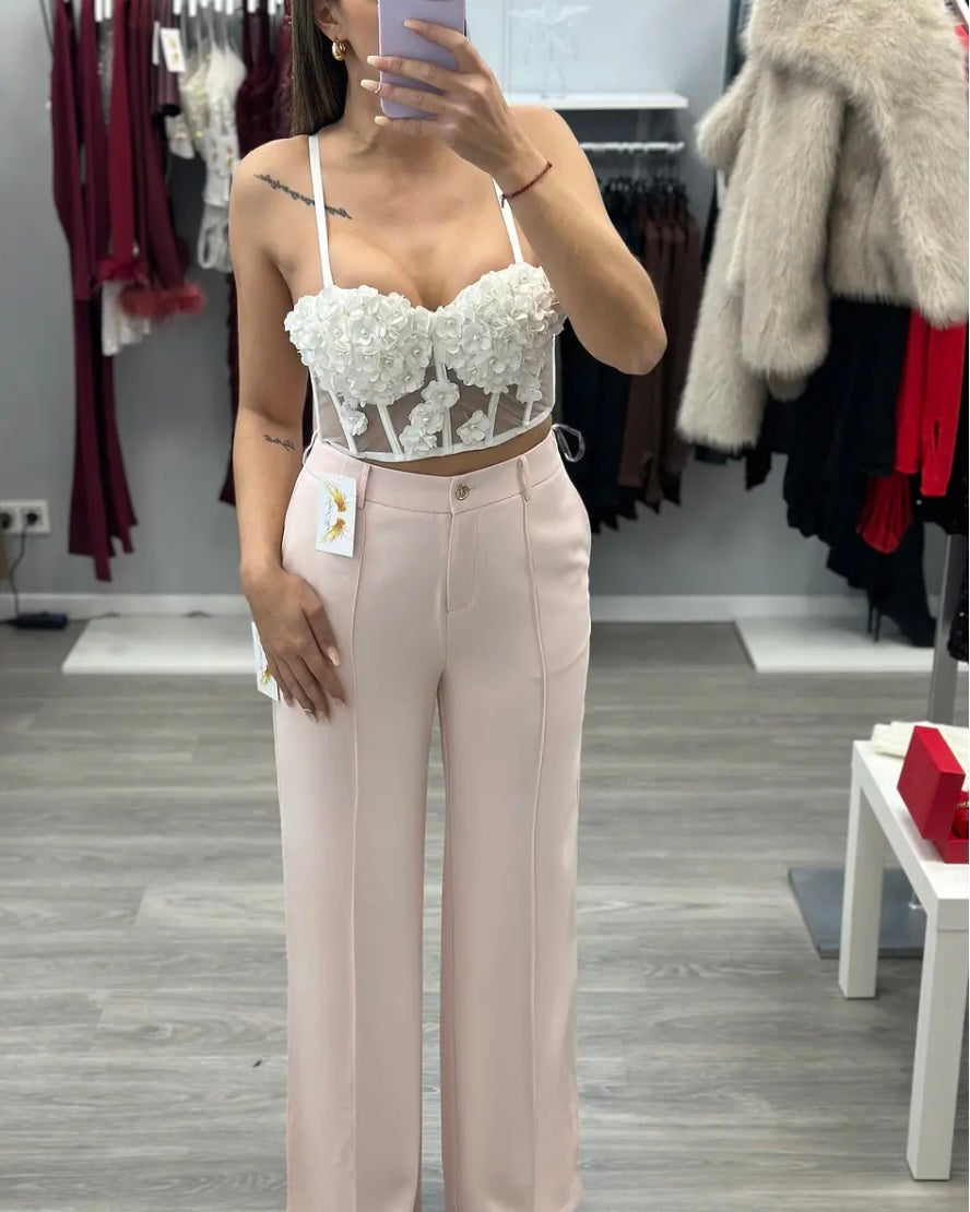 PANTALÓN PINZAS ROSA BEBÉ