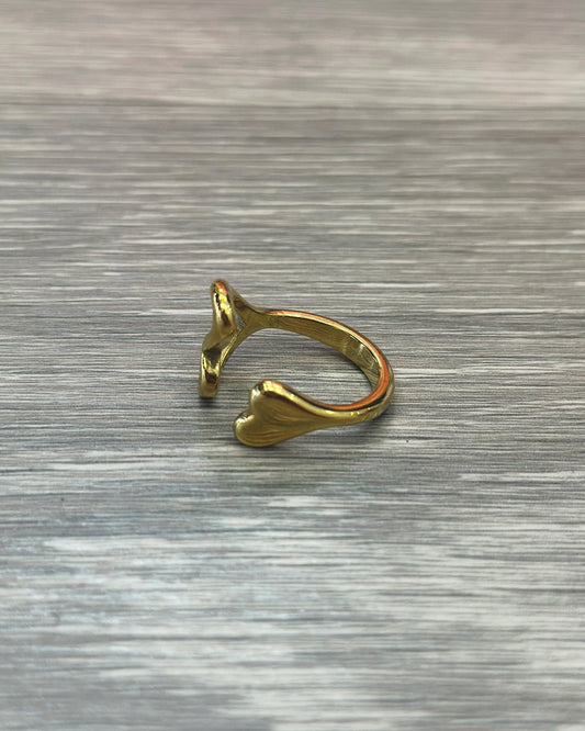 ANILLO DOS CORAS ORO