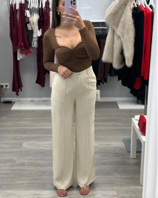 PANTALÓN PINZAS BEIGE