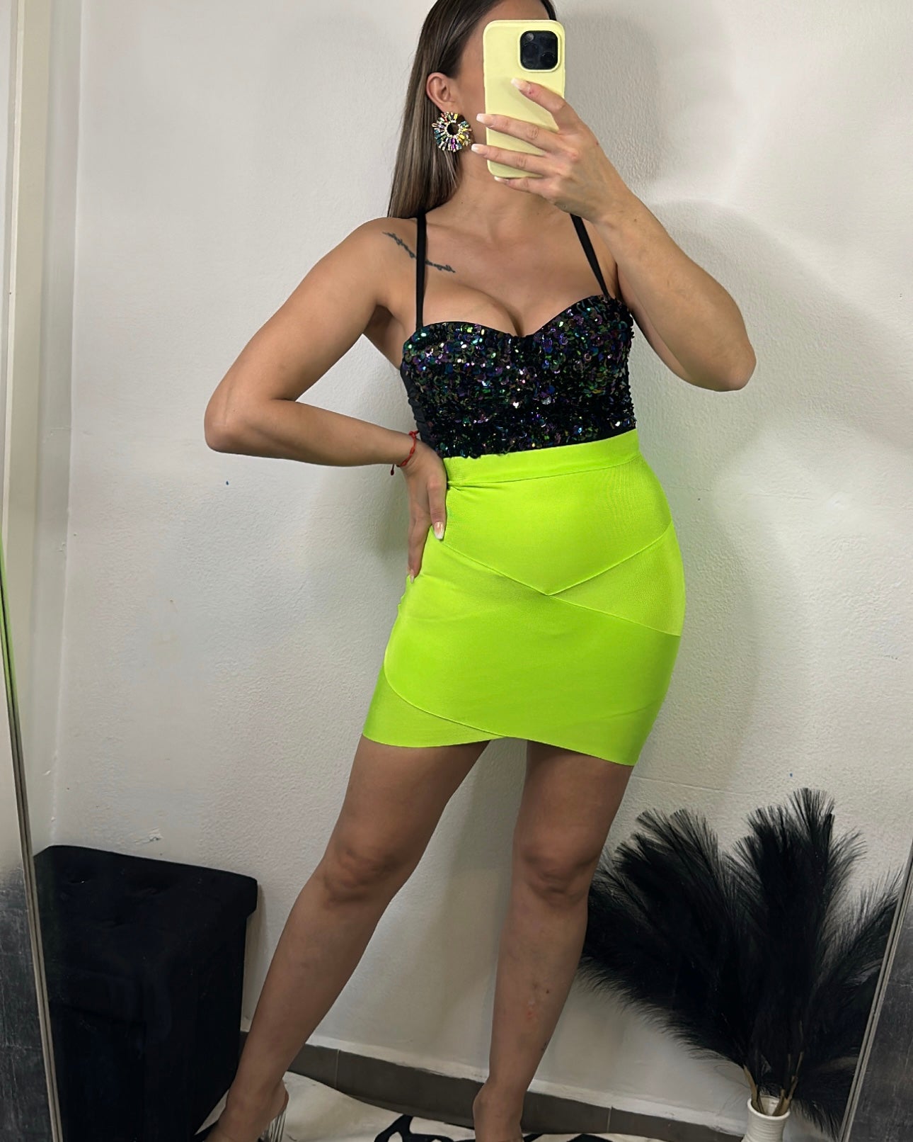 FALDA BANDAGE AMARILLA