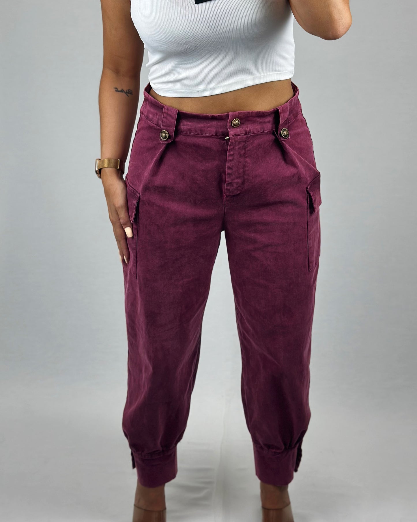 CONJUNTO DENIM BURDEOS
