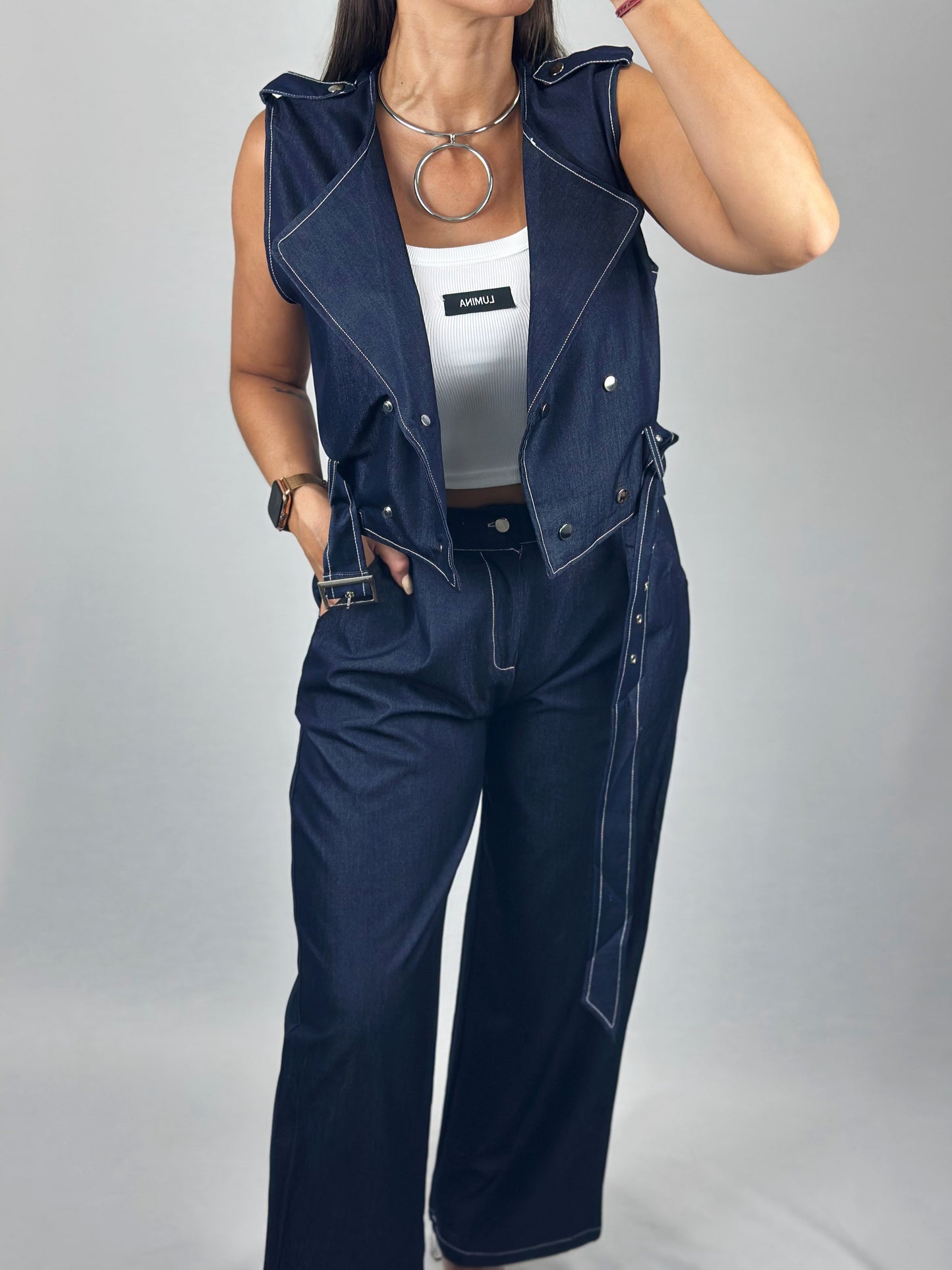 CONJUNTO DENIM CINTO