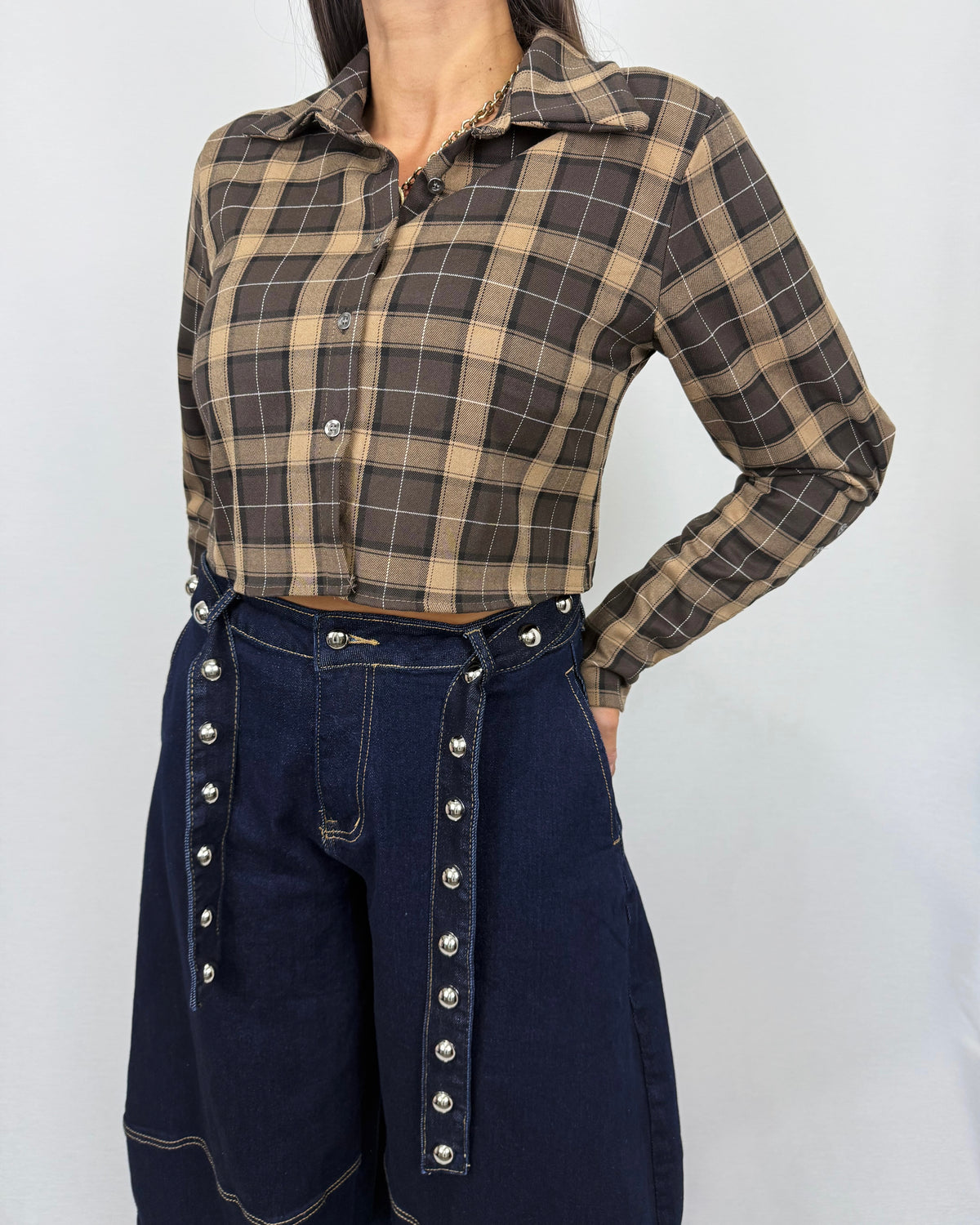 CAMISA CUADROS BROWN